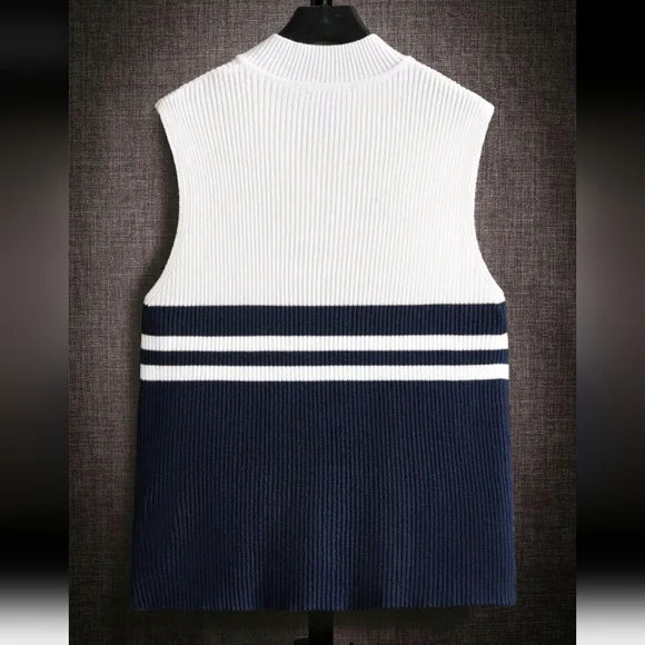 NEW! MENS SLEEVELESS KNIT ZIP SHIRT SIZE S - Picture 2 of 3